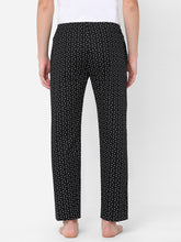 Men's Polka Print, Black, Cotton, Regular Fit, Elasticated, Waistband, Pyjama  With Side Pockets